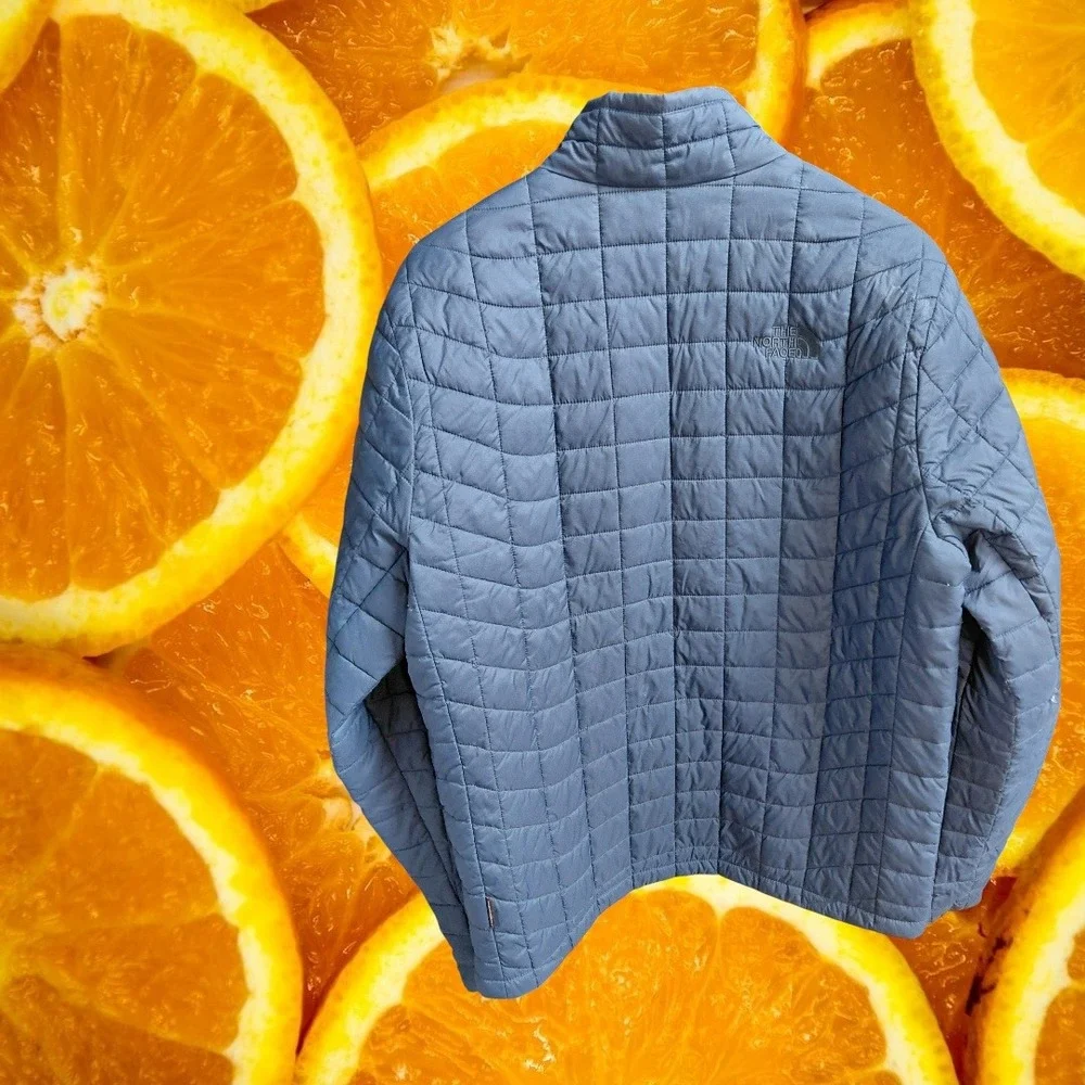 The North Face Mens M Navy Quilted Full Zip Puffer Jacket Insulated‎ Coat